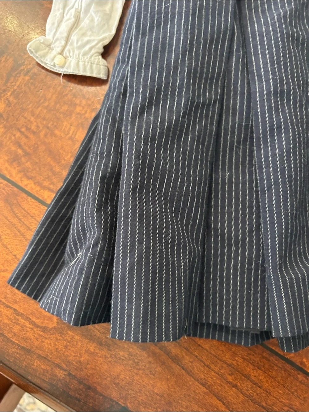 vintage Ralph Lauren 2 Pc Baby girls 12 m Navy pinafore dress set White Blouse